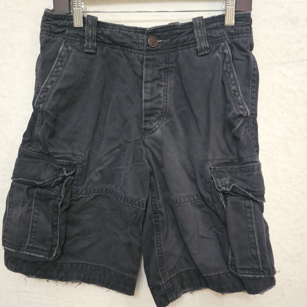 Boys Vtg Abercrombie Shorts 14 Navy Cargo Y2K Distressed Rugged Utility Grunge